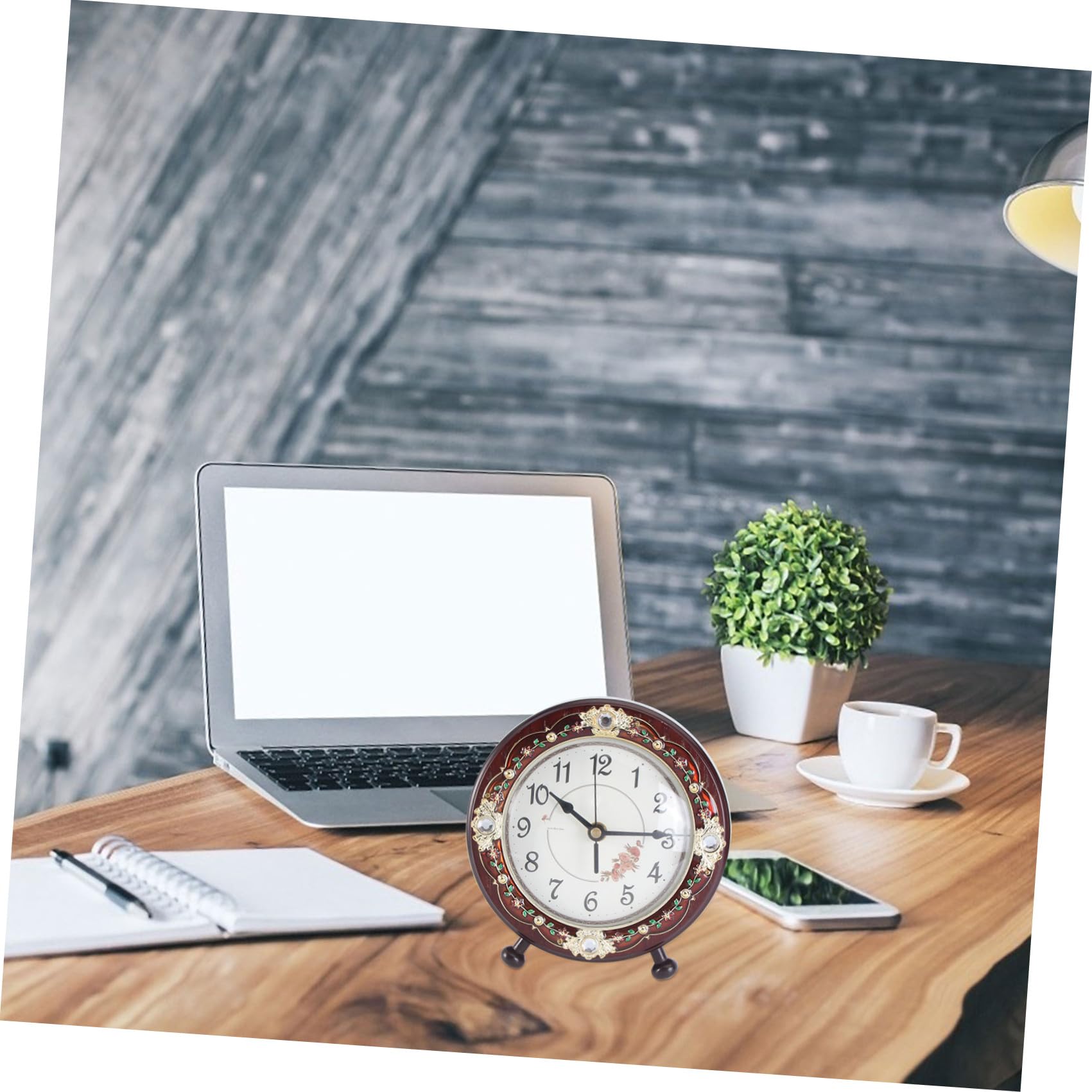 Amazon.com: SUPVOX Wood Desk Clock Ornament for Nightstands, Mute