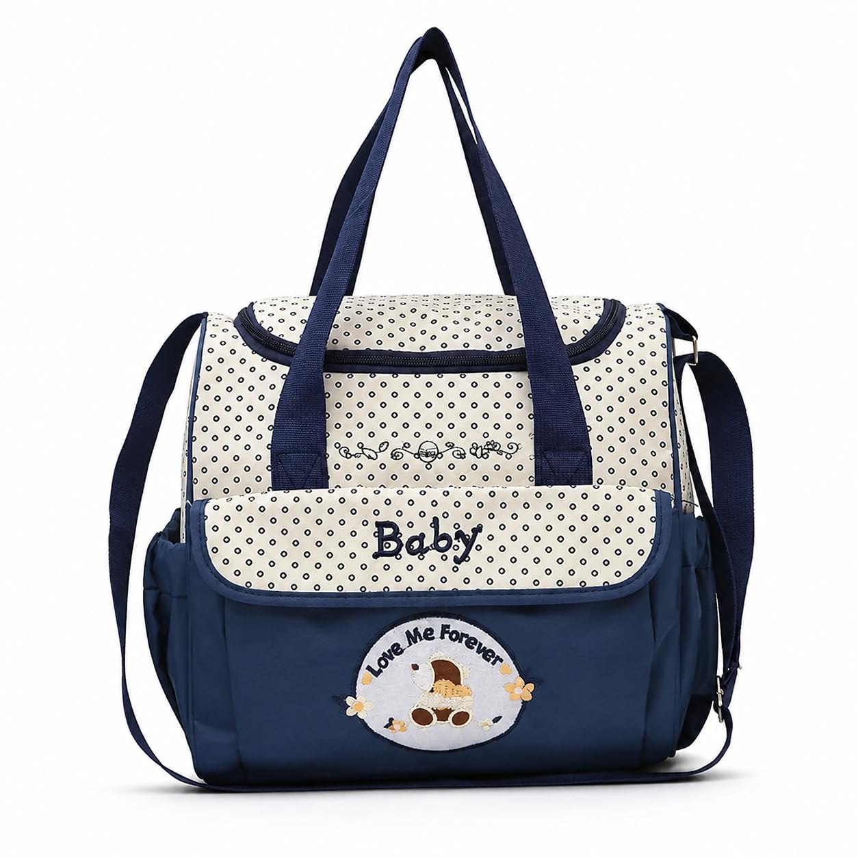 Baby Diaper Bag with Multiple Compartments, Stylish & Spacious Maternity Bag for Moms, Waterproof Washable Cloth New Borns Diaper Mini Bag, Travel-Friendly Baby Care Organizer (BLUE COLOUR)-image-44