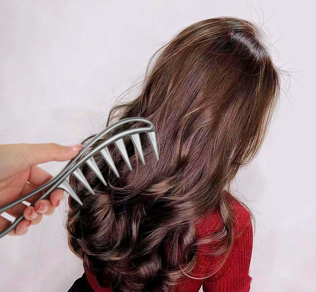 2Pcs Wide Tooth Comb for Wet Curly Wavy Thick Long Hair - Premium Plastic Grip for Wigs, Barber Salon - Large Shark Teeth Anti-Static Hair Combs for Men Women (Black, Grey)