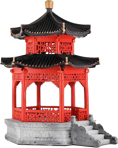 KARESANSUI Pabellón chino tradicional - decoración de terrario, decoración de acuario chino, accesorios de jardín de hadas, decoración de paludario,