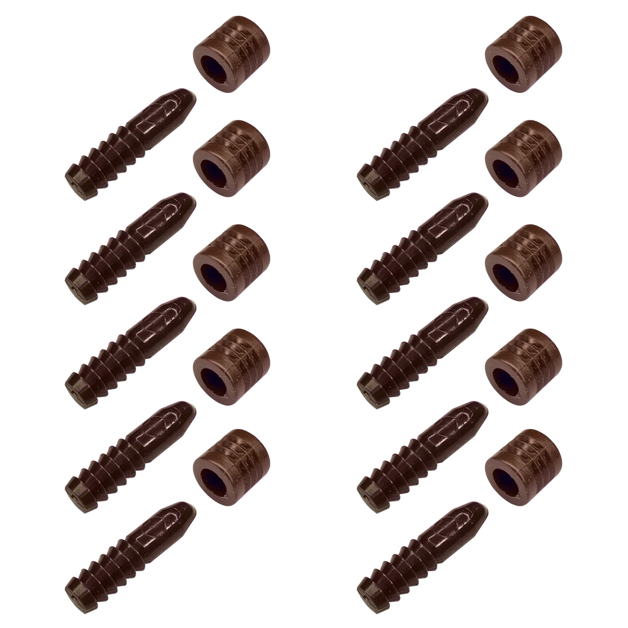 cyclingcolors 10x Perno di Guida Centraggio Plastica Scorrevole Prolunga Estensione Tavolo Mobile Universale, Marrone scuro