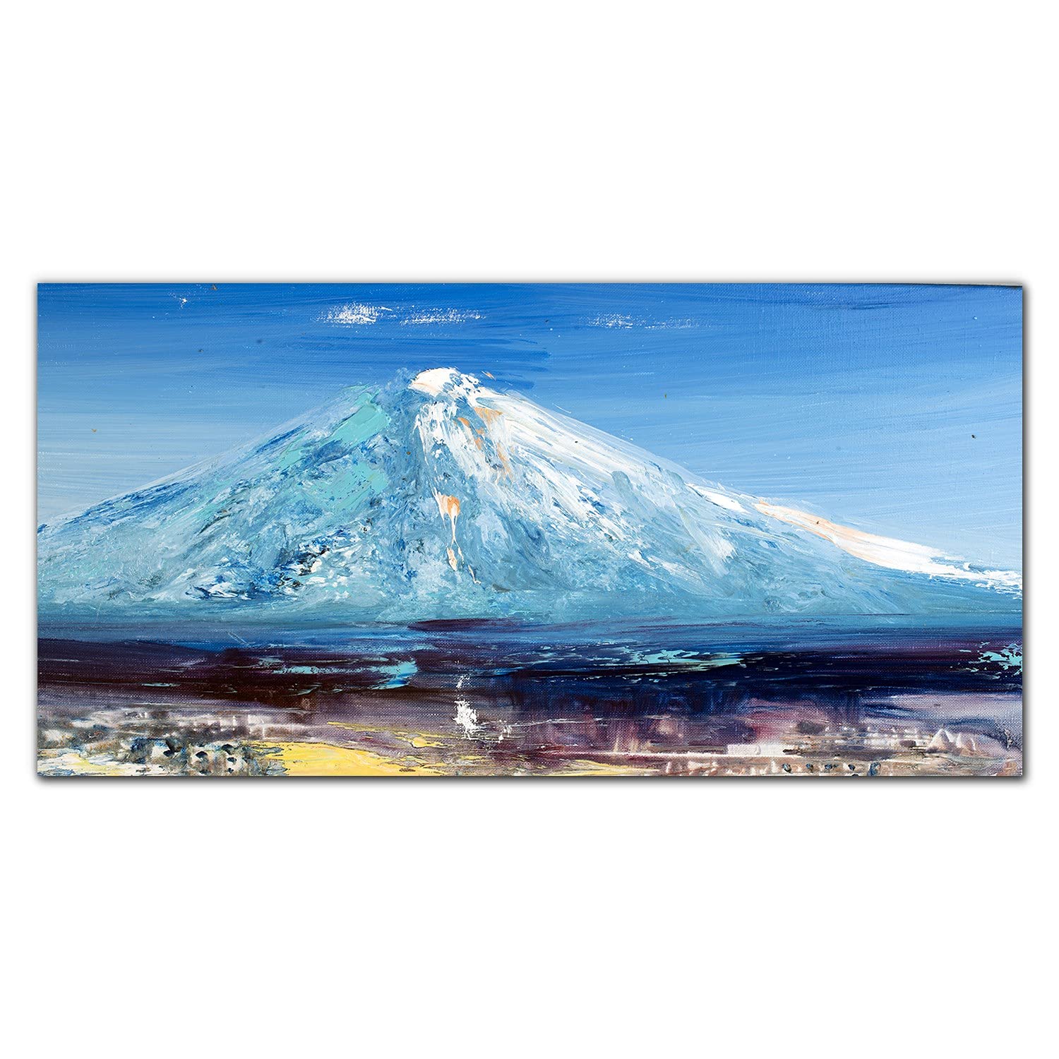 Coloray Pintura Vidrio Acrílico Cocina 100x50cm Mural Cuadro De Pared De Arte De Vidrio Acryl Sala De Estar - Cielo Lago De Montaña