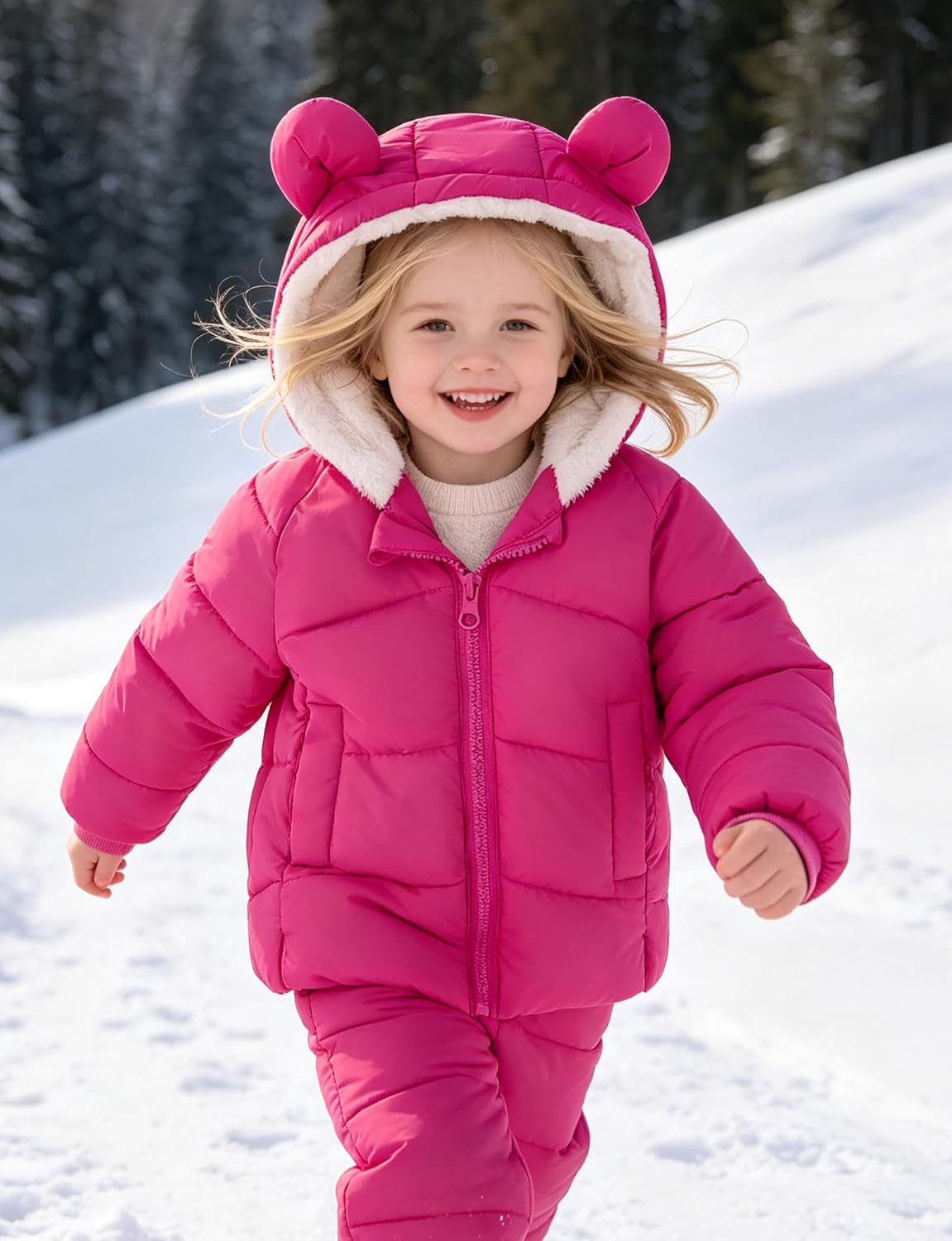 Toddler Girls Boys Winter Teddy Coat 6M-5T Kids Fleece Jacket with Hood