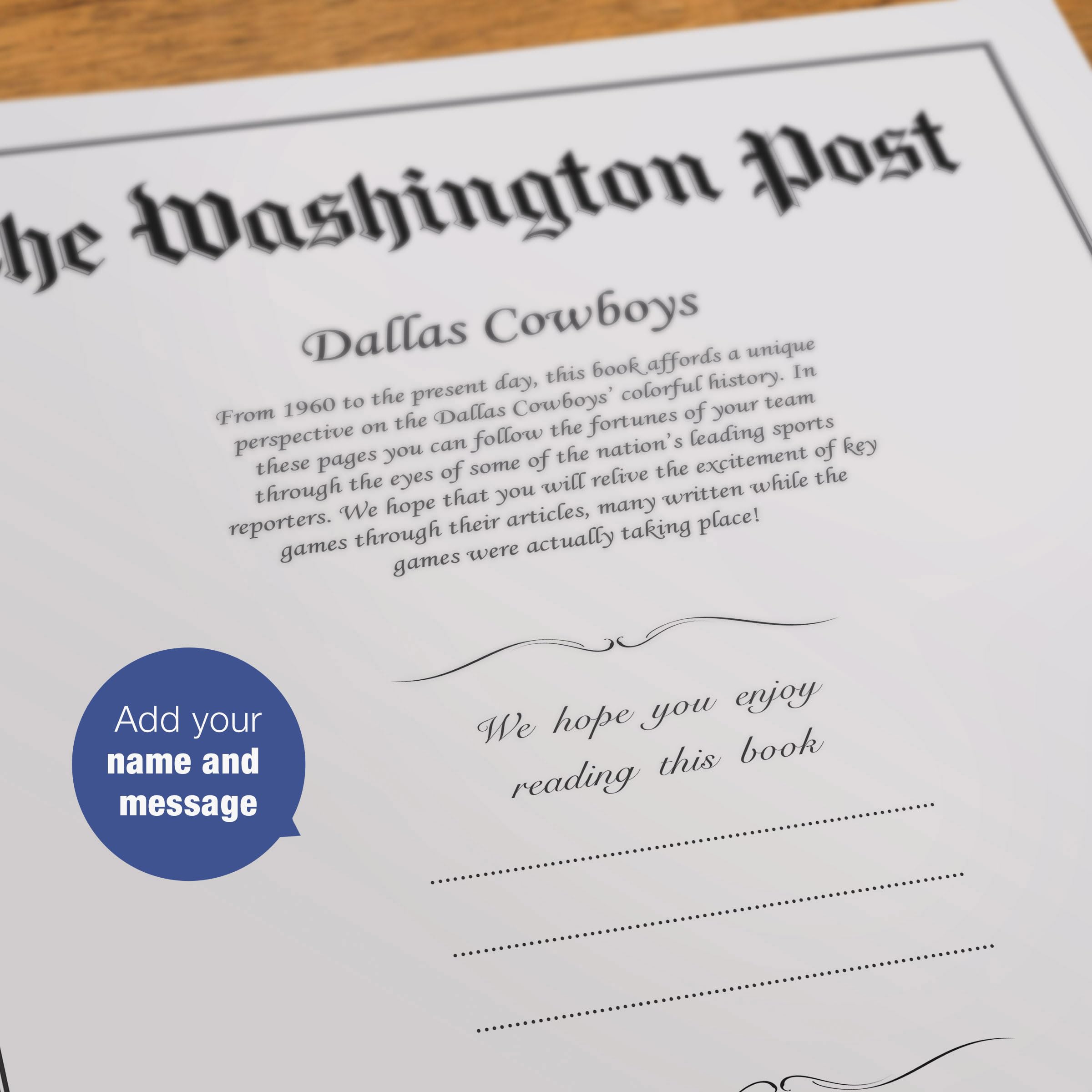 Periódicos históricos - Libro Personalizado de Historia del fútbol Americano - Regalo para fanáticos de la NFL - Historia contada a través de la Cobertura de periódicos -