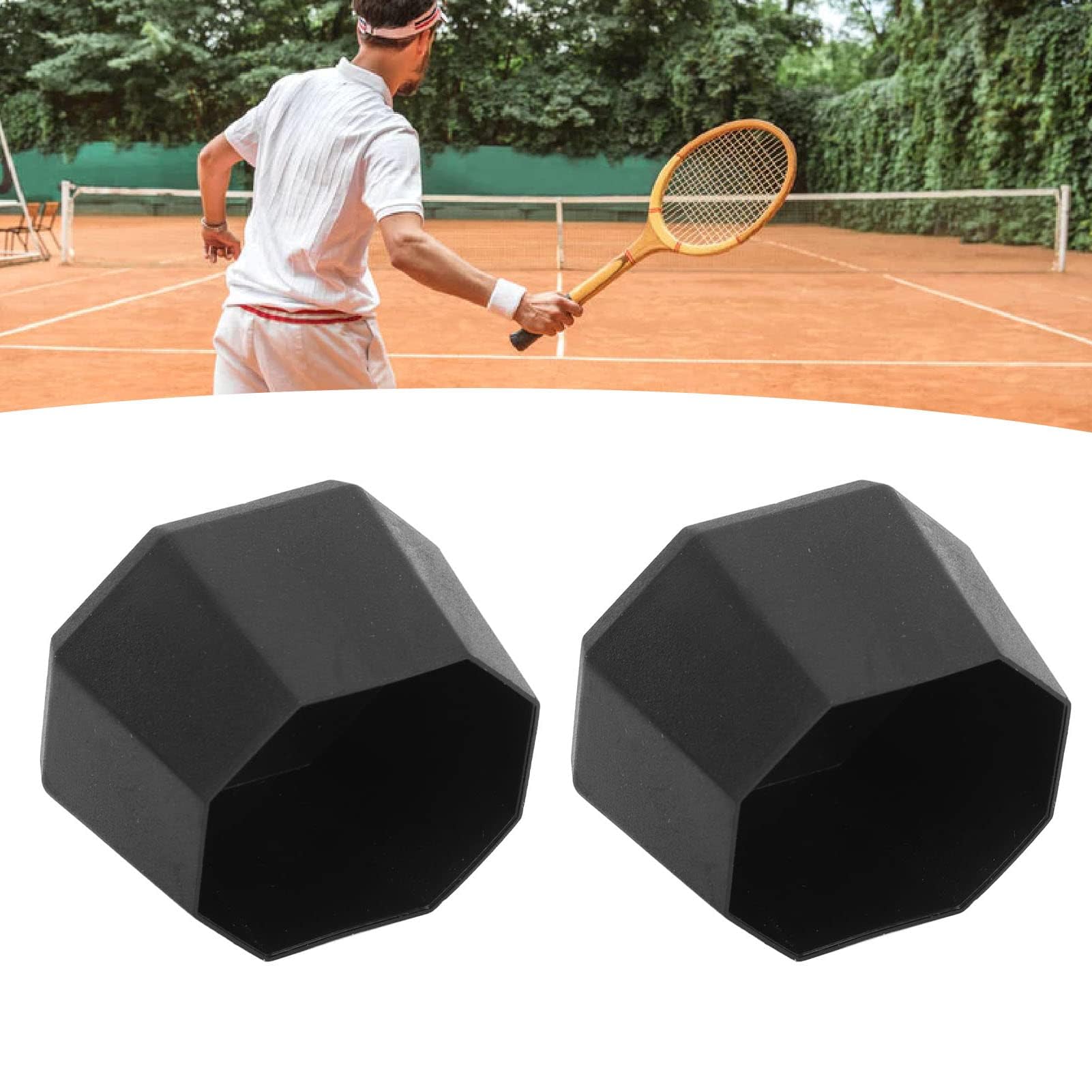 Lot de 4 Embouts de Raquette de Tennis en Silicone, pour Manche de Raquette de Tennis, Accessoire de Tennis pour Raquette de Racquetball
