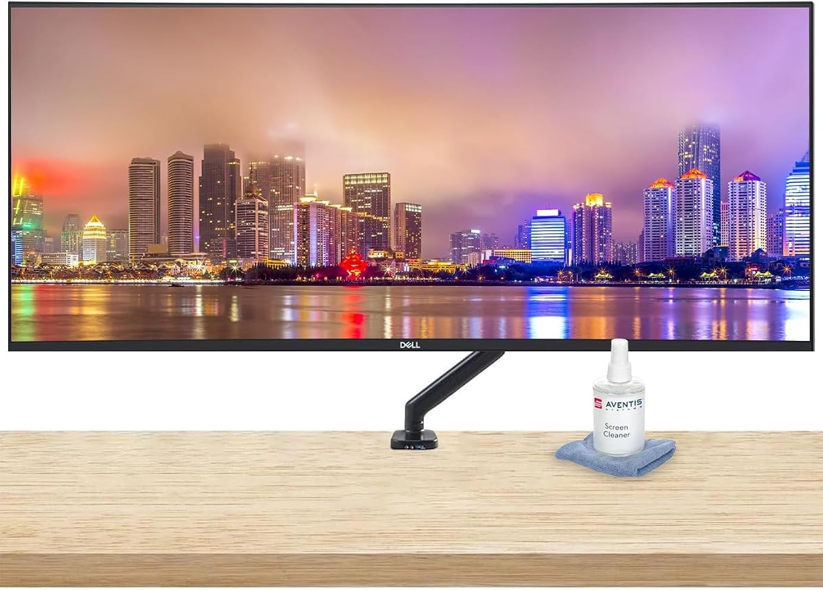 Dell U3824DW Curved 38-inch 1600P 2K WQHD+ 60Hz 5ms UltraSharp Monitor, Full Dock, IPS, HDMI, DisplayPort, USB Hub, USB-C, Ethernet, Speakers, Desk Mount Monitor Stand, Cleaning Kit