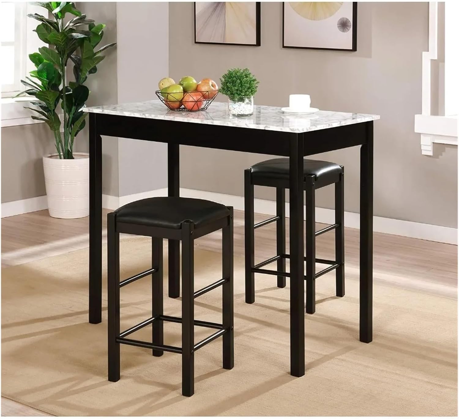 SUSUROSE Artificial Marble Kitchen Table and Chair Set