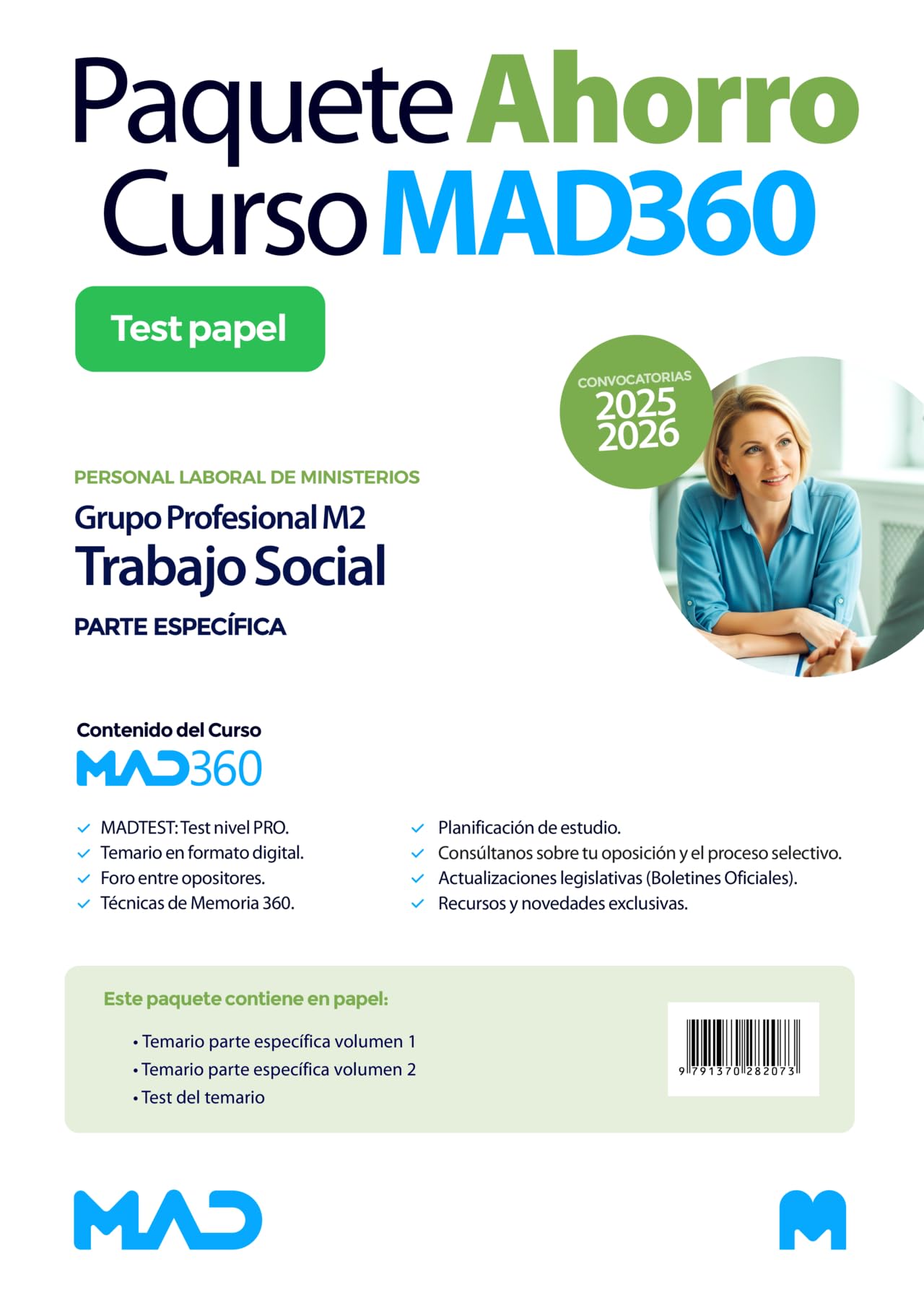 Oposiciones Trabajo Social (M2) Parte Específica de Personal Laboral de Ministerios. Paquete Ahorro de Libros y Curso MAD360