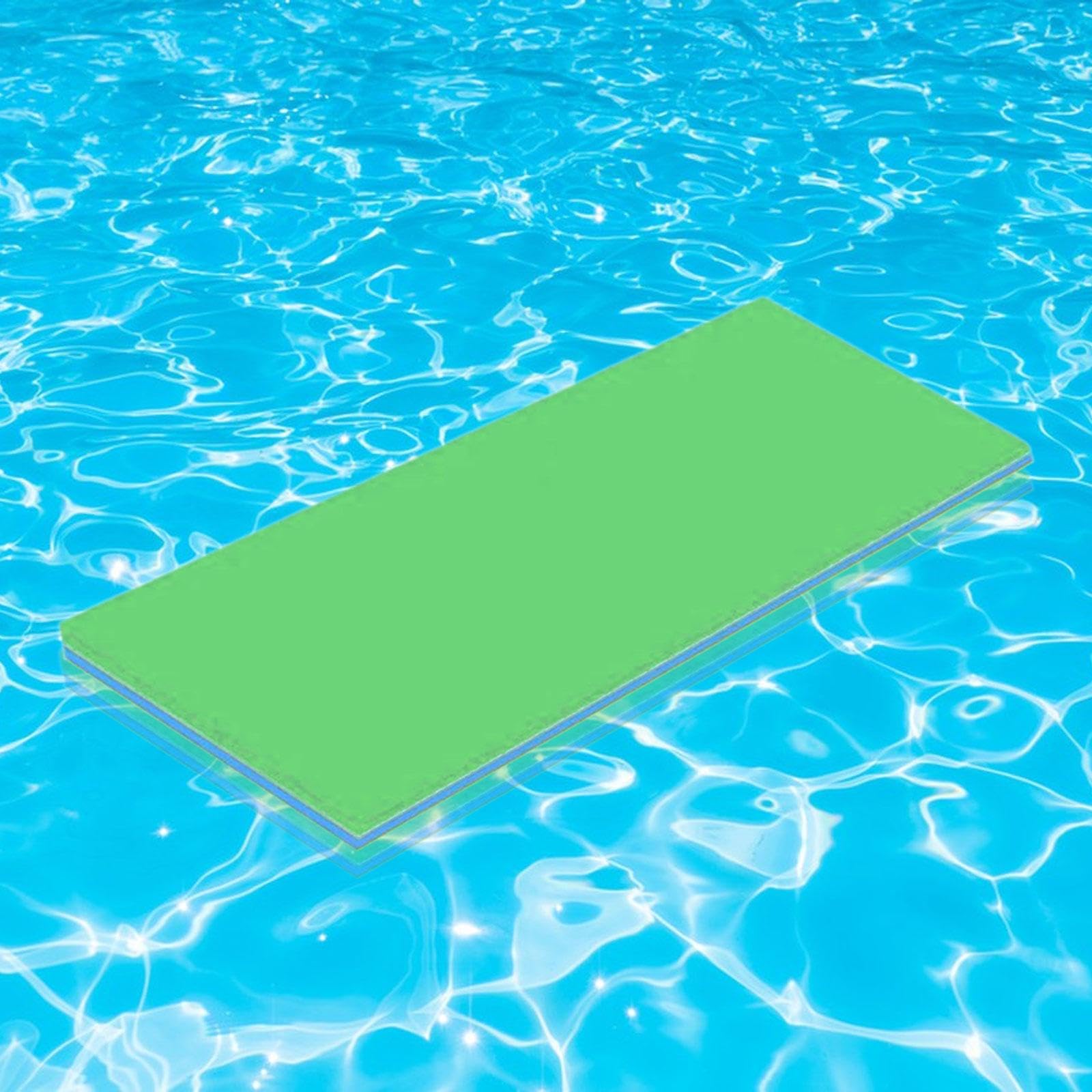 harayaa Tapis de Natation Flottant, Couverture de Piscine, Matelas Gonflable Insubmersible En XPE, Surface Douce, Idéal pour Les Enfants, Les Fêtes En Famille, Vert bleu