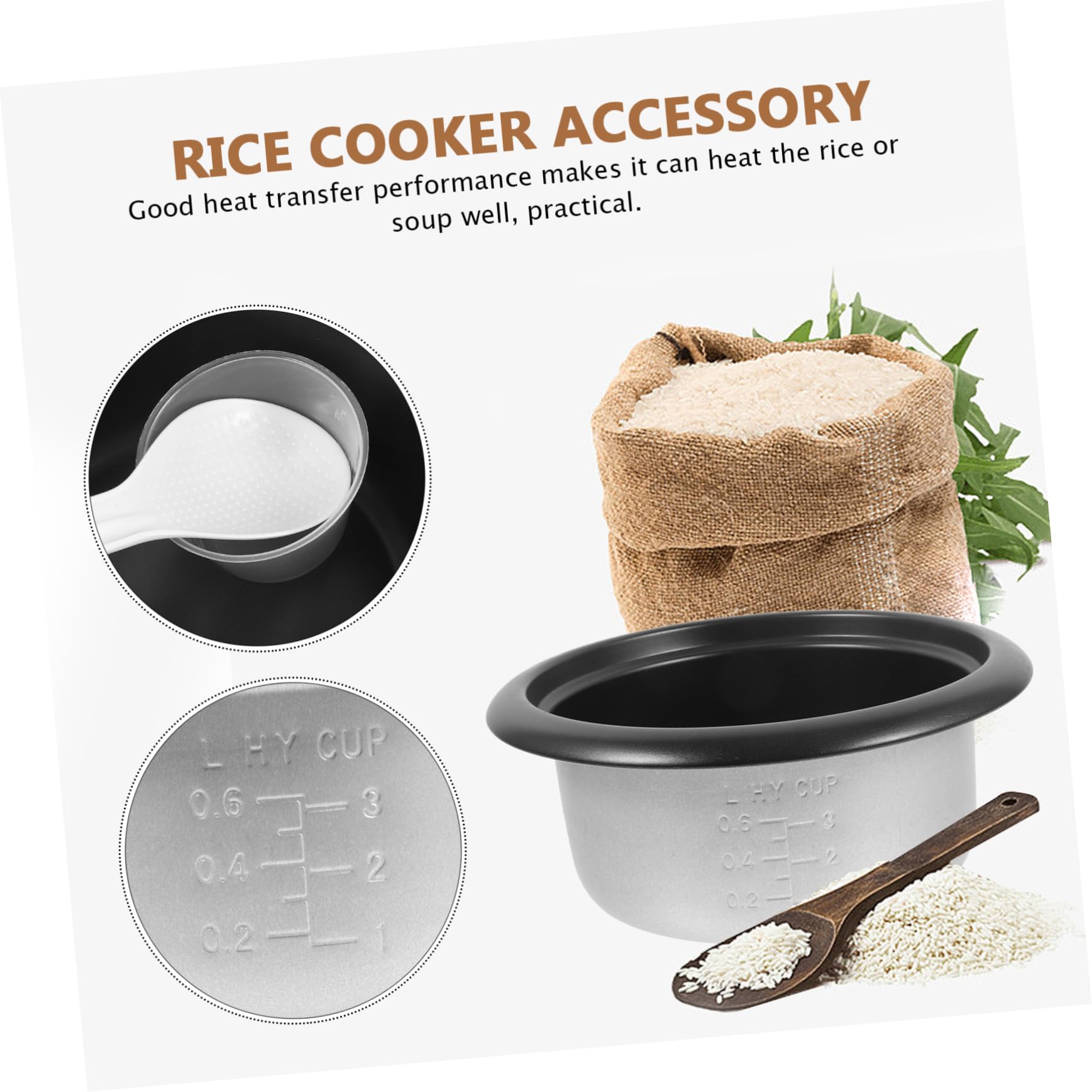 Mikikit Pentola Interna Per Cuociriso 350 W, Antiaderente, Design Semplice e Resistente, Per Cottura Di Riso e Zuppe a Casa e Cucina Professionale