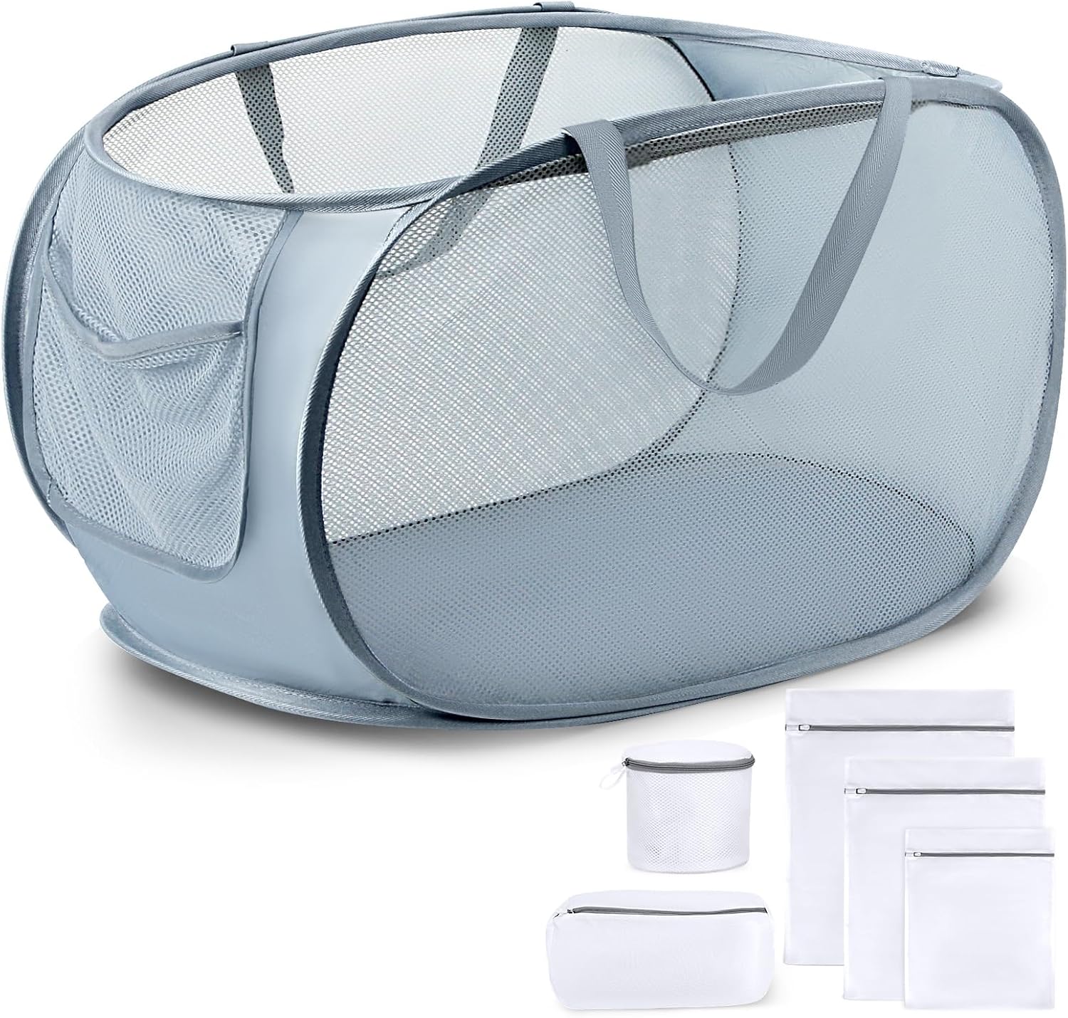 Lubardy Pop Up Mesh Laundry Hamper Foldable Collapsible Laundry Basket