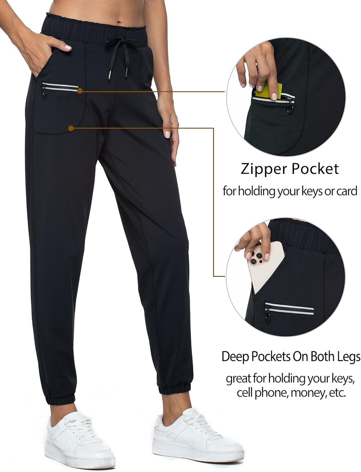 Kcutteyg Womens Joggers with Pockets, Lightweight Quick Dry Athletic Workout Soft Pants for Gym, Yoga, Running - Image 3