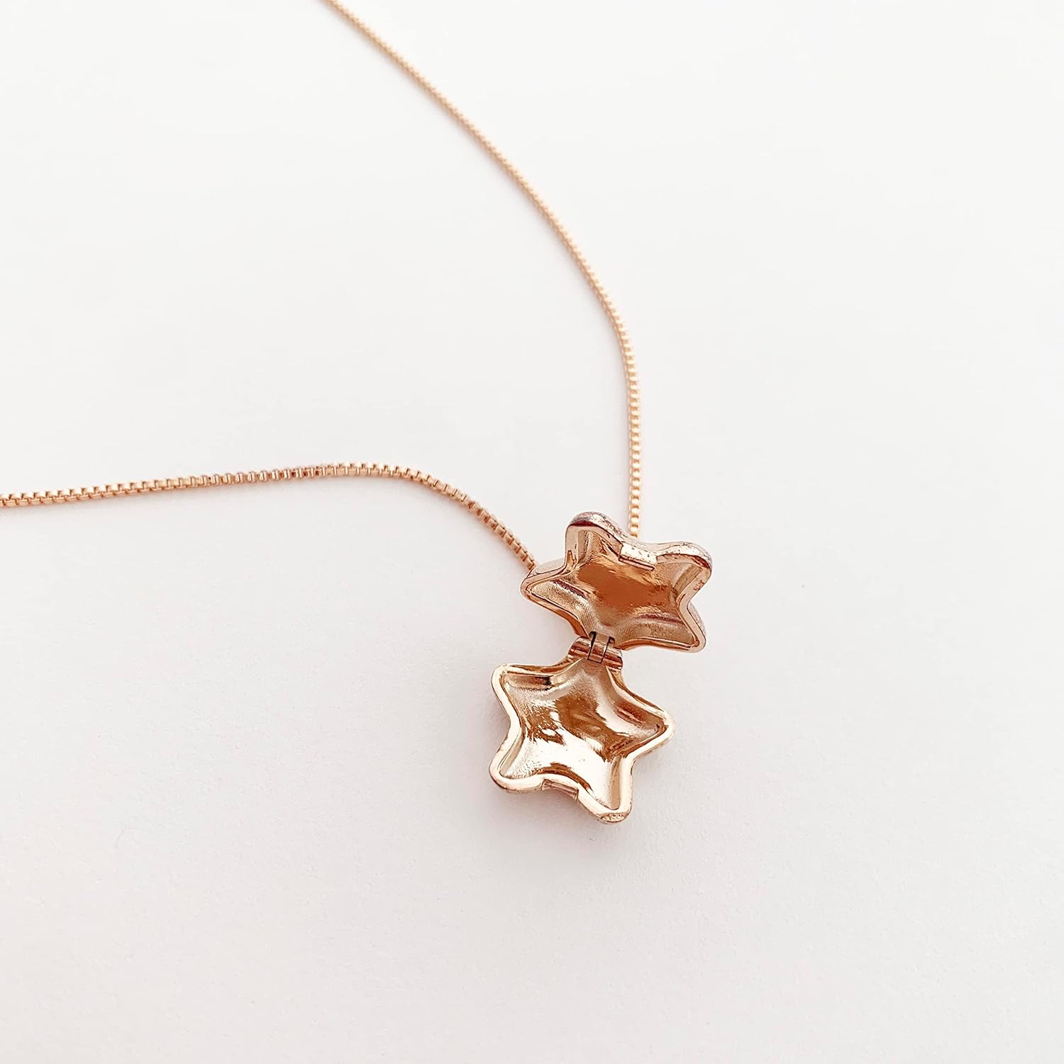 Honeycat Polly Star Photo Picture Locket Necklace in Gold, Rose Gold, and Jewelry | Minimalist, Delicate Jewelry