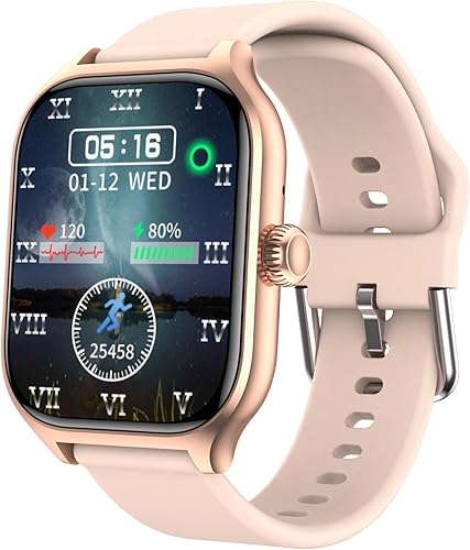 Miniatura 1 de AERXHF Reloj inteligente con rastreador de actividad física para mujer, reloj para iOS y Android (respuestahacer llamadas) de 2.01 pulgadas, IP68,