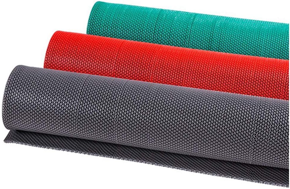Non-Slip mats Hollow Bathroom Non-Slip Carpet Kitchen Waterproof pad can be Cut Environmentally Friendly Rubber mat 50ft (red,W 35.43in*L 49.21)