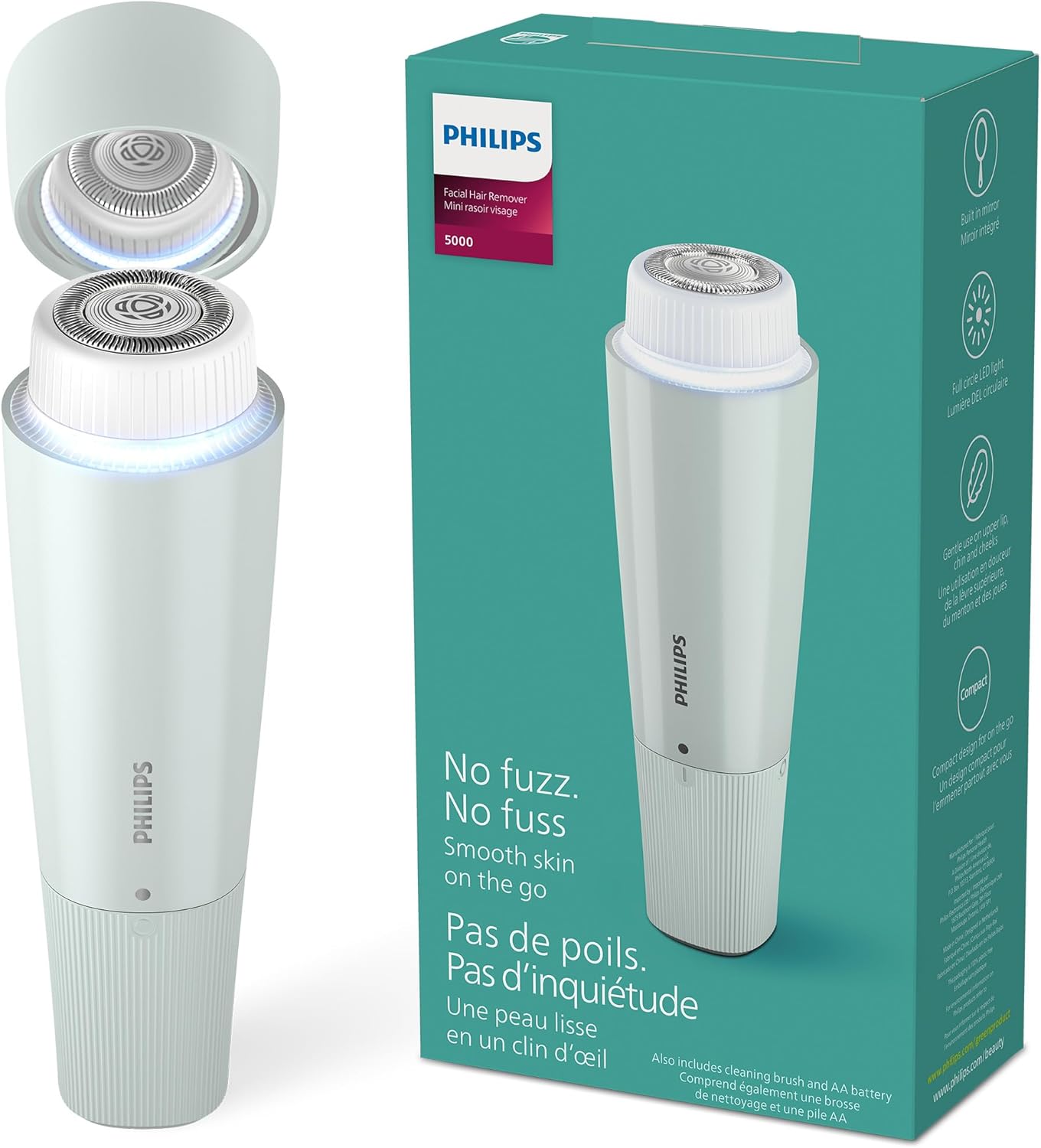 Philips Facial Hair Remover 5000 Series, Personal Groomer For Women Cordless And Compact With Hypoallergenic Head Gentle And Quick Facial Hair Removal Easy Touch Ups Model Brr454 00 - View #11