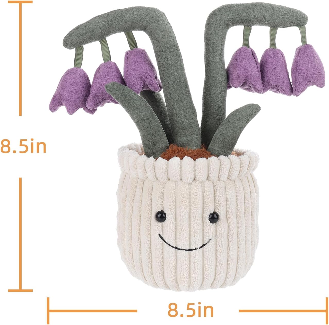 Apricot Lamb Soft Flores Convallariae Plant Plush Toy, Stuffed Purple Flower Pot, Kawaii Plushie for Kids