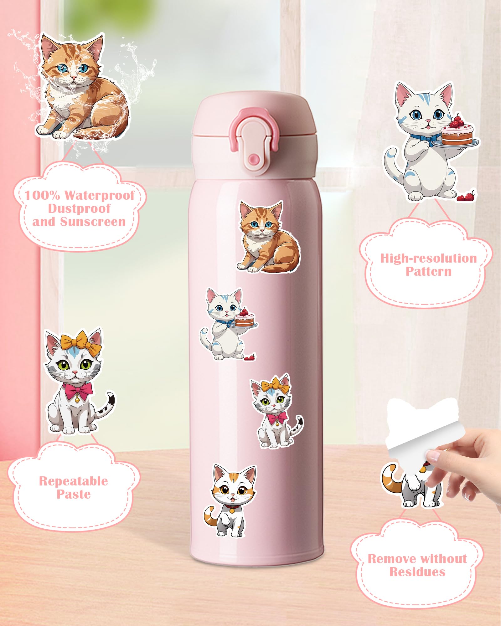 50 Piezas De Calcomanías De Perros Para Botellas De Agua, Calcomanías