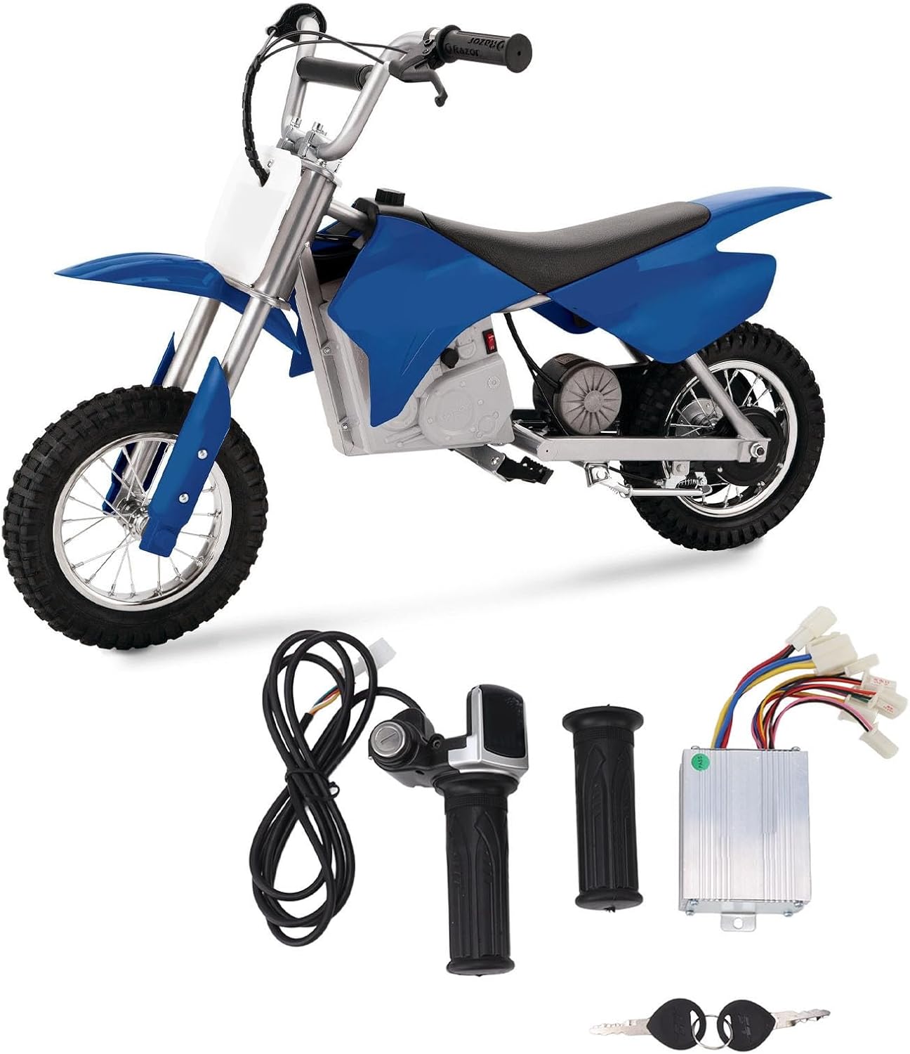 Brushed Speed Controller with Throttle Grip, LCD Power Display, Aluminum Housing Anti Aging Motor Brushed Speed Controller for MX350 Electric Scooter, DIY E Bike, 24V 350W