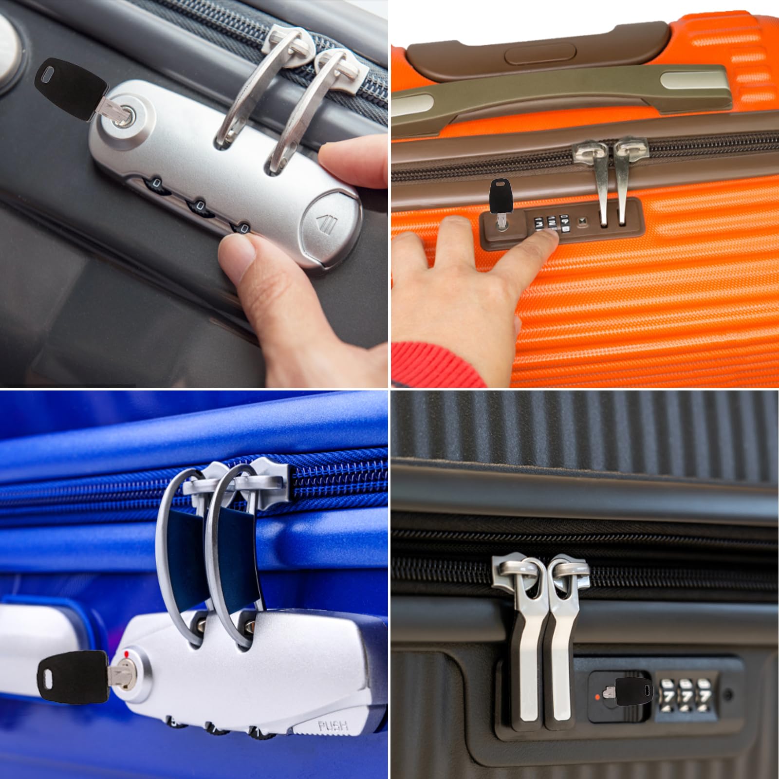 Set 2 Chiavi TSA Per Valigie + Etichette Bagaglio - Accessori Viaggio Universali