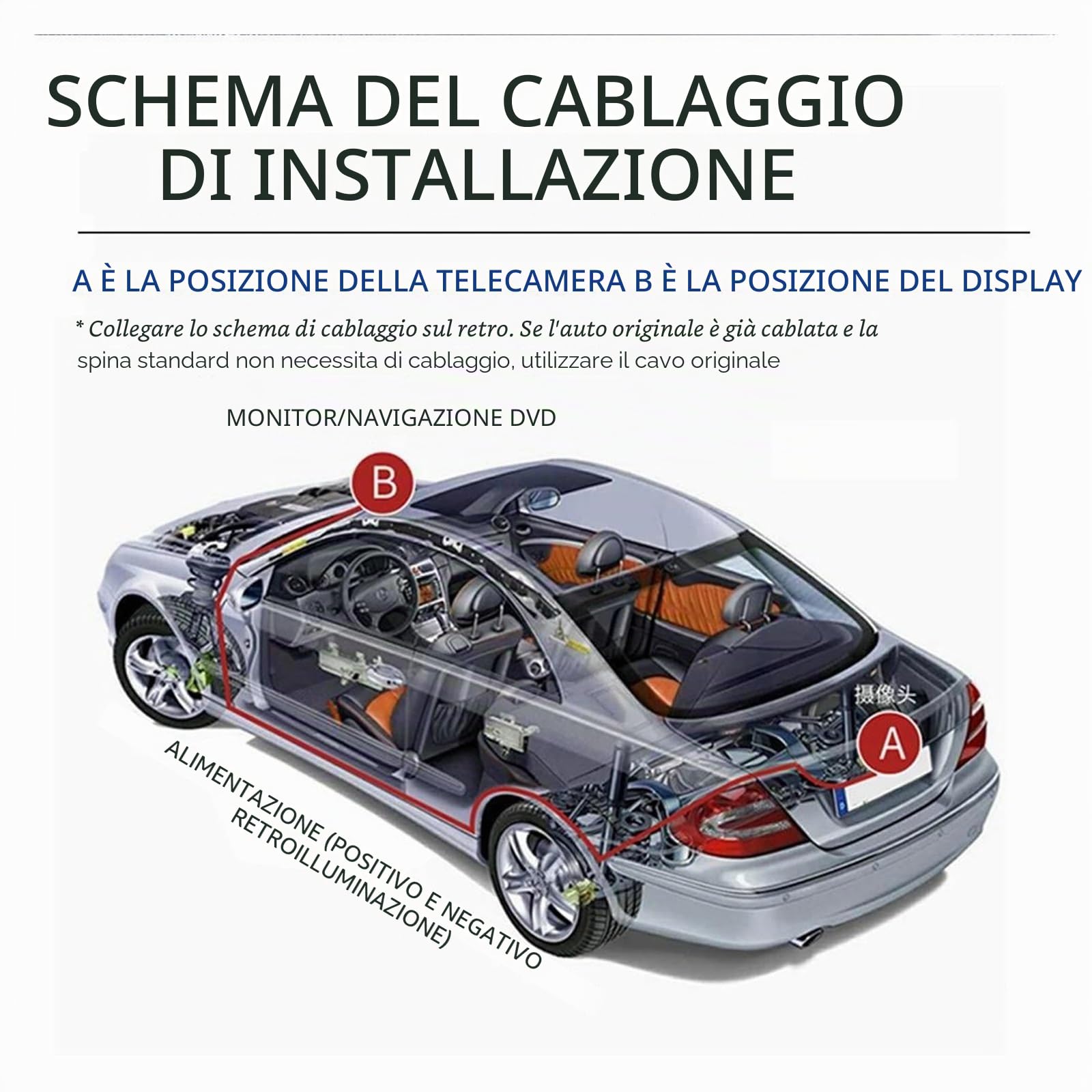 Telecamera Posteriore Parcheggio CCD Auto 3a Luce Freno Videocamera Vista Posteriore Impermeabile Visione Notturna Retromarcia Per Fiat Per Ducato 2006-2015 Retrocamera Auto
