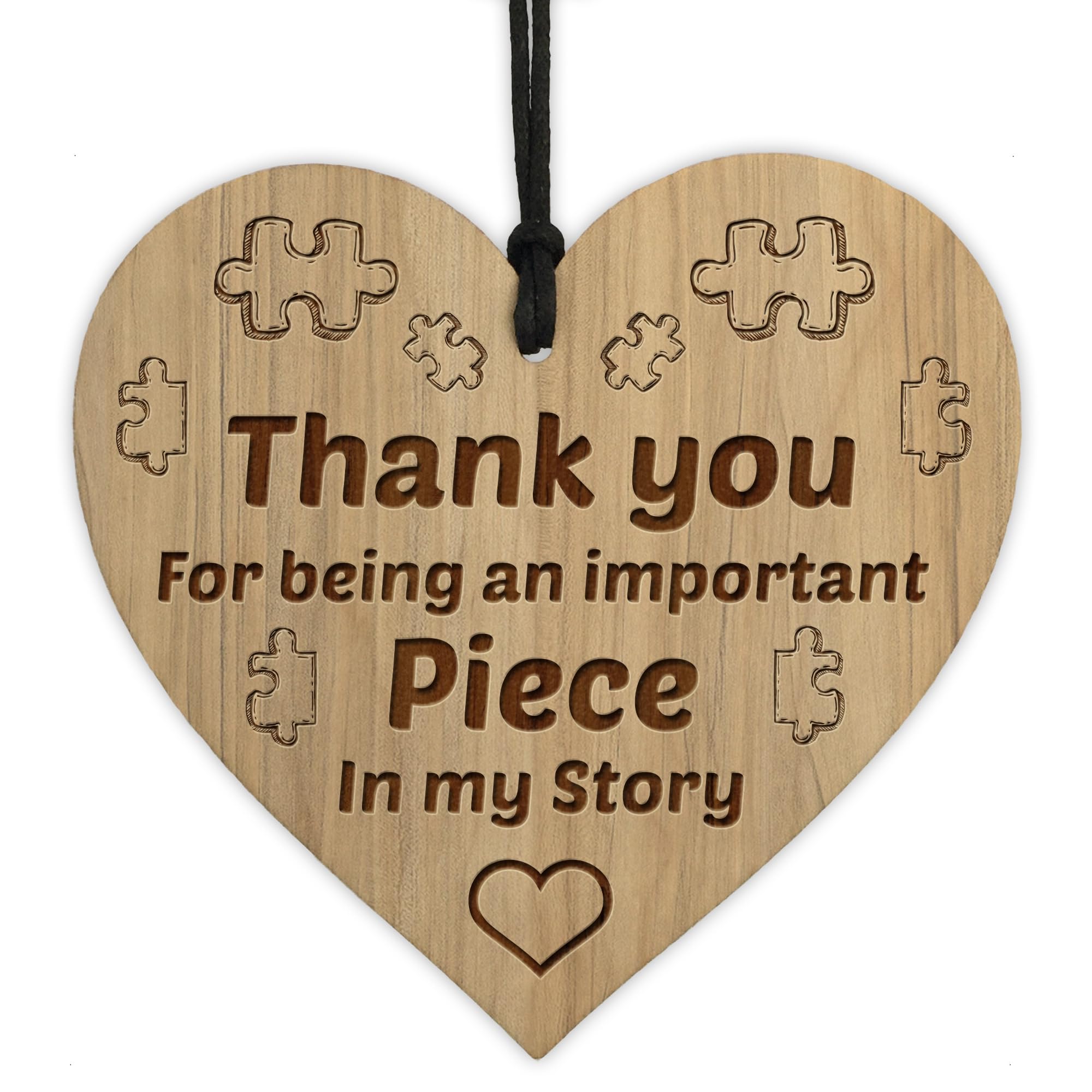 Red Ocean THANK YOU GIFT For Teacher Teaching Assistant Nursery Teacher Engraved Wood Heart Thank You Gift For Him Her Leaving School Nursery Present