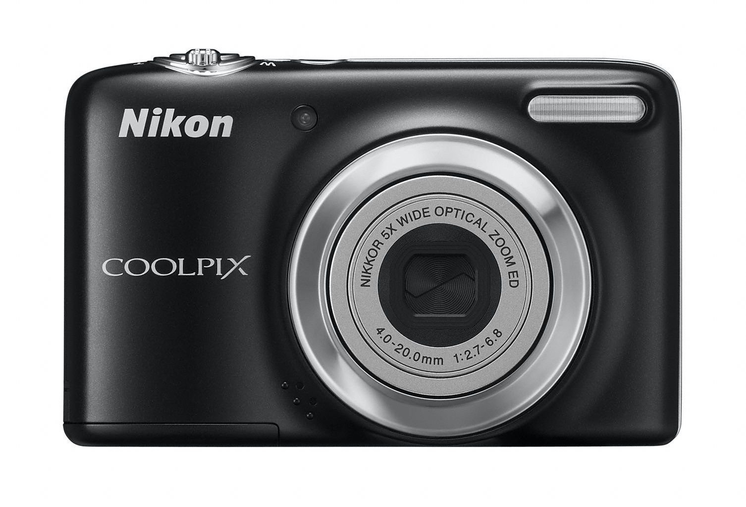 Nikon Coolpix L25 Digitalkamera schwarz (10 Megapixel, 5-fach opt. Zoom, 7,5 cm (3 Zoll) Display, bildstabilisiert) Kit inkl. 2GB-Speicherkarte und Tasche