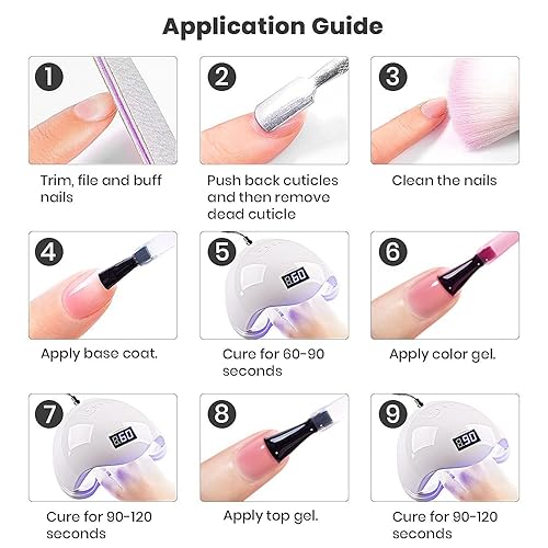 Miniatura 8 de RARJSM Esmalte de uñas de gel color rosa claro, transparente, saludable, color rosa intenso, esmalte de uñas en gel color nude transparente, esmalte