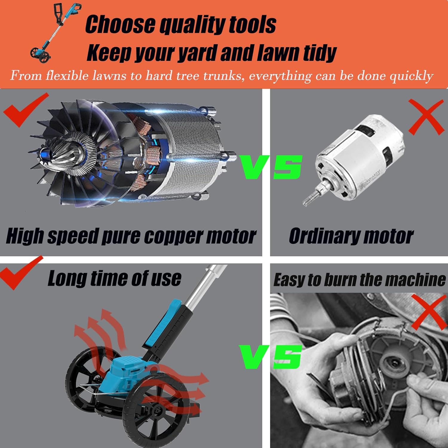 Cordless Weed Wacker Eater Electric Grass Trimmer Battery Powered with 2 Battery&25 Pcs Blade, 3 in 1 21V/2.0Ah Lightweight Portable String Trimmers/Edger Lawn Tool/Brush Cutter for Yard Garden