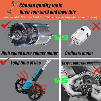 Cordless Weed Wacker Eater Electric Grass Trimmer Battery Powered with 2 Battery&25 Pcs Blade, 3 in 1 21V/2.0Ah Lightweight Portable String Trimmers/Edger Lawn Tool/Brush Cutter for Yard Garden