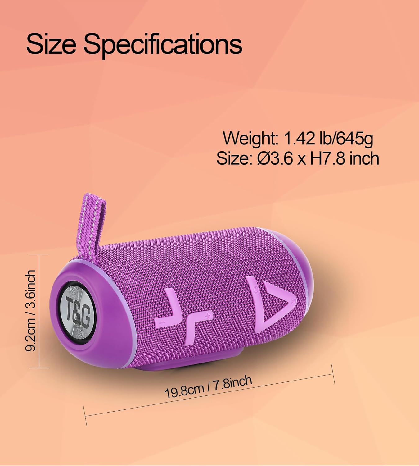 Bluetooth Speaker with Stereo Sound, Wireless Portable Speakers with RGB lights, IPX6 Waterproof, TWS Pairing, BT5.3/TF-Card, for Home, Party, Travel, Outdoor, Beach, Computer Peripherals (Purple)