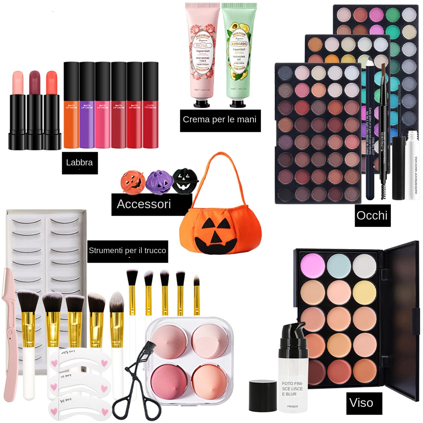 Make-up-Set für Damen, komplettes Make-up-Set für Damen – Mascara mit | langem Halt, komplettes Make-up-Set für Make-up, Lidschatten-Palette, Grundierung, Make-up-Pinsel für Mädchen Profession