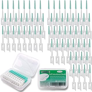 200 PCS Soft Dental Floss Picks, Dental Picks with case, Toothpicks Brush Between Teeth, Tooth Flossing Brush Disposable for Cleaning, Toothbrush Clean Tool, Green Color