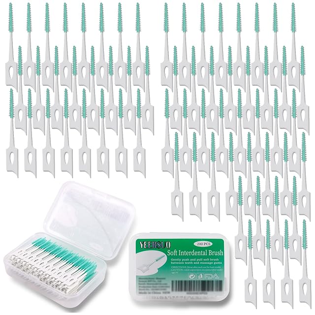 200 PCS Soft Dental Floss Picks Dental Picks with case Toothpicks Brush Between Teeth Tooth Flossing Brush Disposable