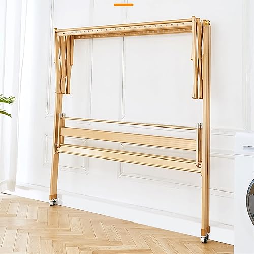 Miniatura 5 de UNNS Estante de secado plegable estante de secado de suelo estante de secado plegable estante de almacenamiento retráctil con rodamiento adecuado