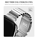 DailyObjects Natural Link Steel Apple Watch Band Compatible with 42mm, 44mm, 45mm, 46mm, 49mm Models, Stainless Steel Strap with Secure Clasp, Comfortable Fit, Watch Not Included - Natural Silver gallery image