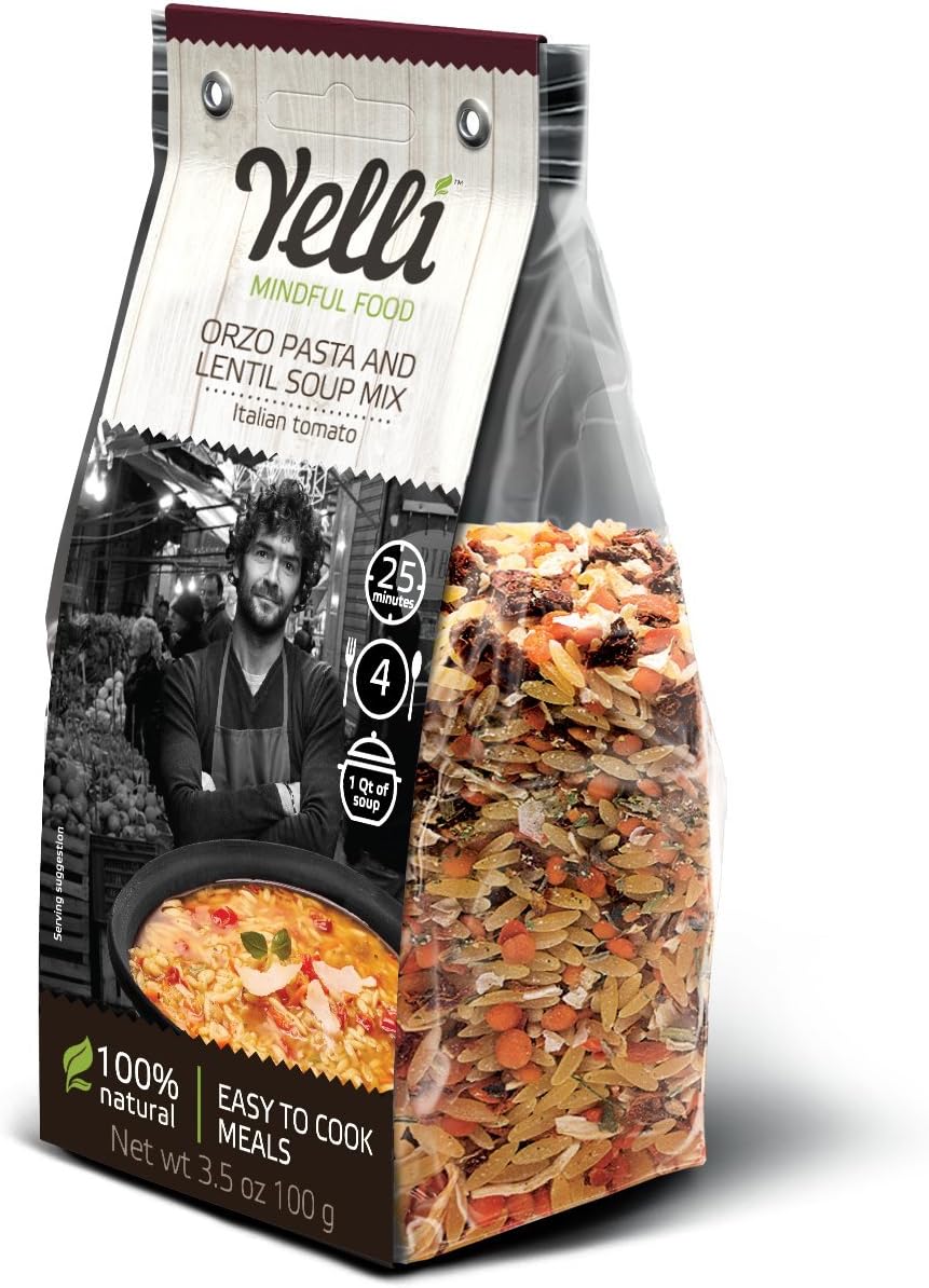 Orzo Pasta and Lentil Italian Tomato Soup Mix(Pack of 3)