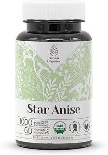 Star Anise USDA Organic 60 Capsules | Natural Organic Supplement | Certified Organic Vegetarian Capsules and Organic Star Anise (Illicium verum) Dried Seed (60 Capsules)
