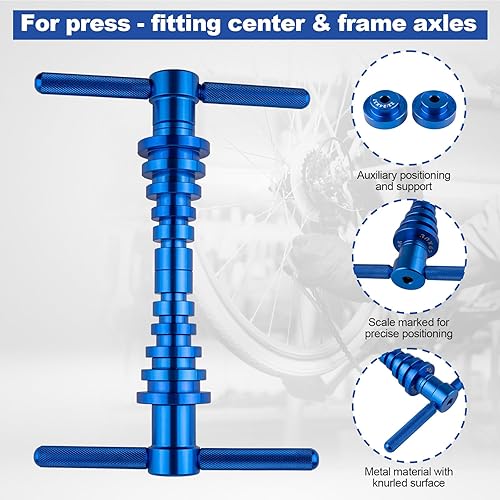 Miniatura 5 de Kit de prensa de rodamientos de bicicleta de 25 piezas para cubo de rueda, instalación de punto de pivote de marco de cola suave con herramienta de