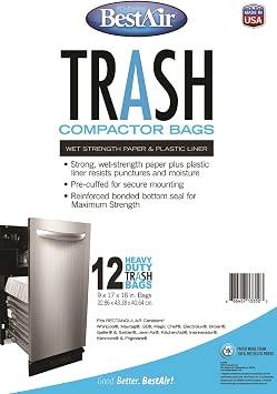 BestAir WMCK1335012-6 Paper Compactor Bags, 6 pack 72 bags