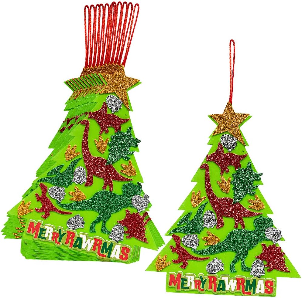 Fun Express Christmas Tree with Dinosaur Shapes Craft Kit - Makes 12