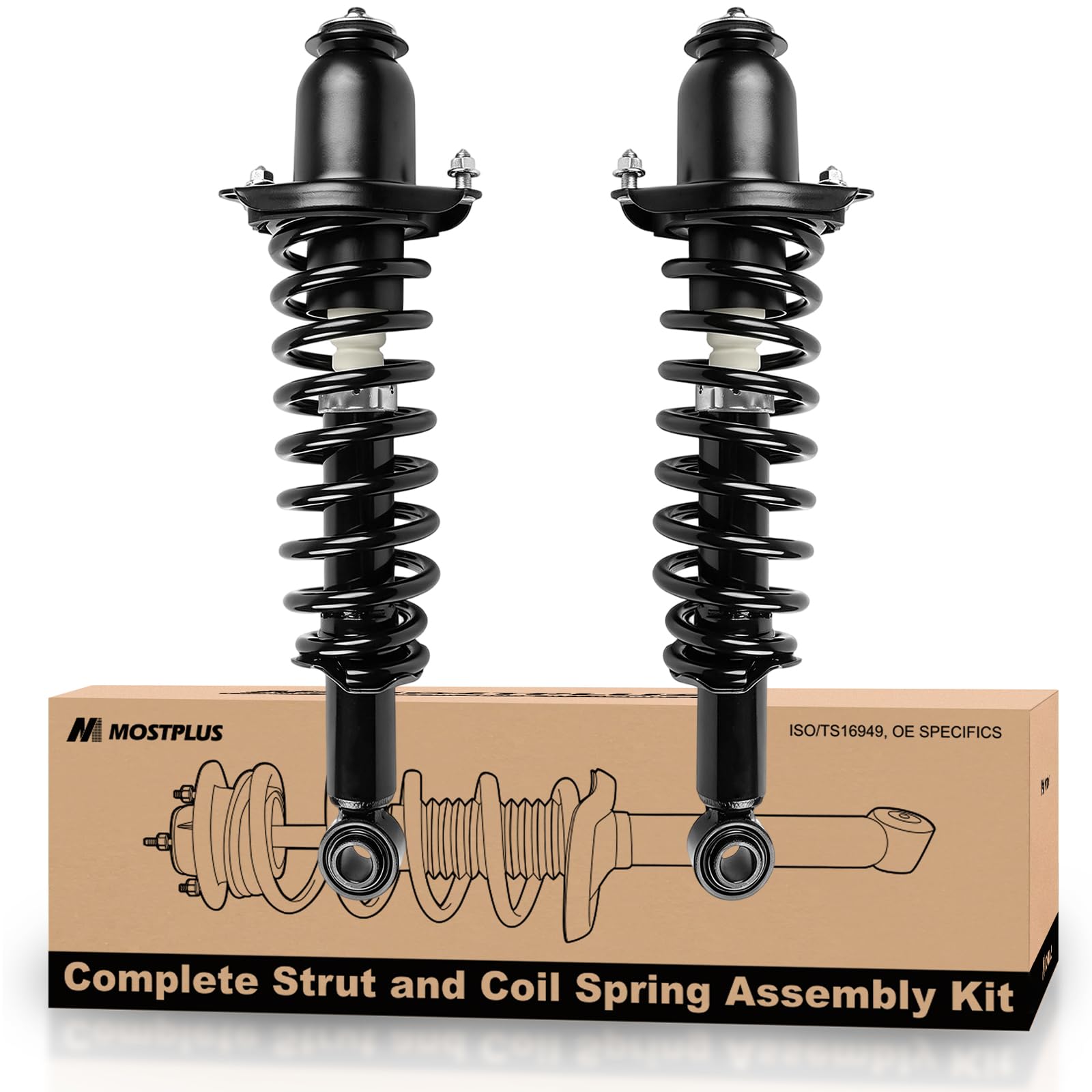 Amazon.com: MOSTPLUS Rear Complete Struts Shocks w/Coil Springs