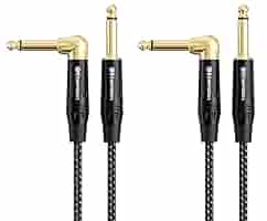 Amazon | Cable Matters 2本セット 編組ギターケーブル - 1.8m