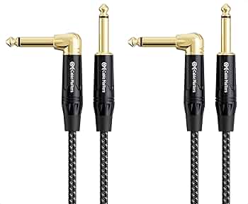 Amazon | Cable Matters 2本セット 編組ギターケーブル - 1.8m、ギター