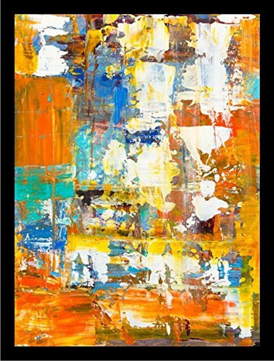 FRAMED Traffic Jam I by Elizabeth Stacke 24x32 Art Print Poster Abstract Colorful Painting Mixed Color Design