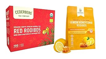 Cederberg Tea Company Organic Herbal Teas Red Rooibos 100 count & Lemon Honeycomb Rooibos Tea 30 count Bundle - 130 Tea Bags