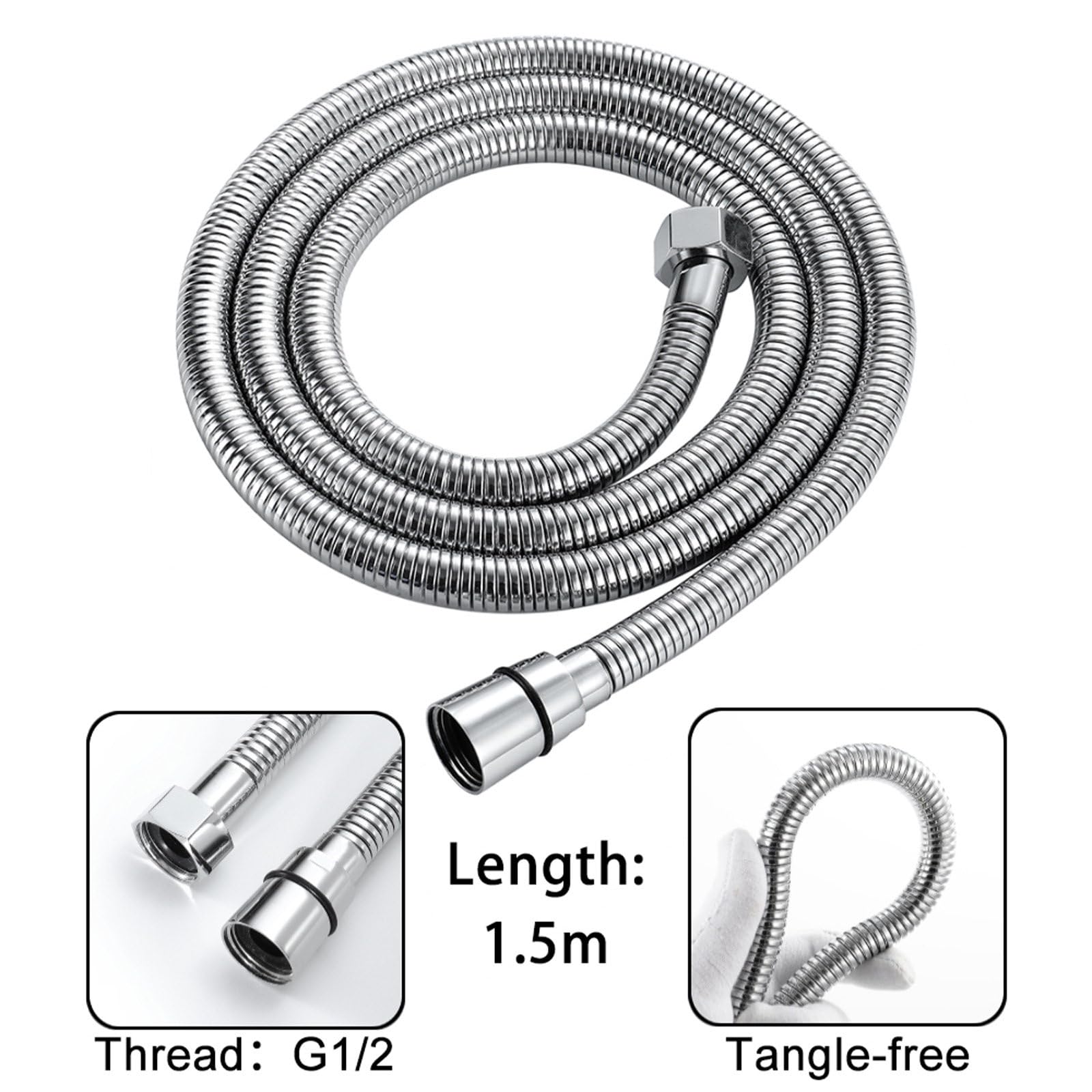 Alcachofa De Ducha, Cabezal De Ducha, 5 Modos De Chorro, Alta Presión, Boquillas De Silicona Antical, Acabado Cromado, Compatible Universalmente, Ahorro De Agua