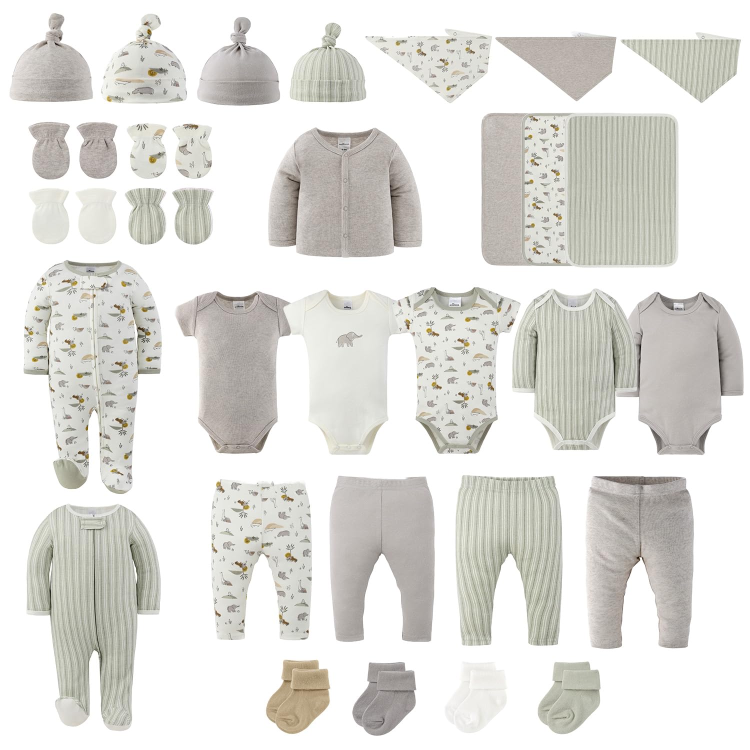 30pc Newborn Baby Clothes Boy Girl, 0-3 Neutral Clothes Set