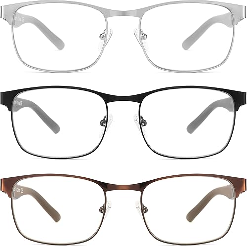 Miniatura 2 de DONGDI Gafas de lectura para mujeres y hombres, lectores con bloqueo de luz azul, bisagras de resorte cómodas, anteojos de aumento de metal +1.25