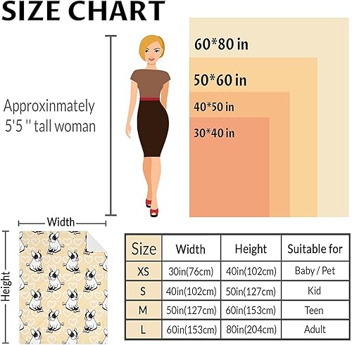Miniatura 9 de Manta personalizada de bulldog francés con texto, 40 x 50 pulgadas, manta de bulldog francés suave, cálida, ligera y acogedora, regalos para amantes